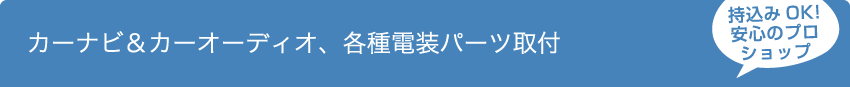 カーナビ＆カーオーディオ、各種電装パーツ取付